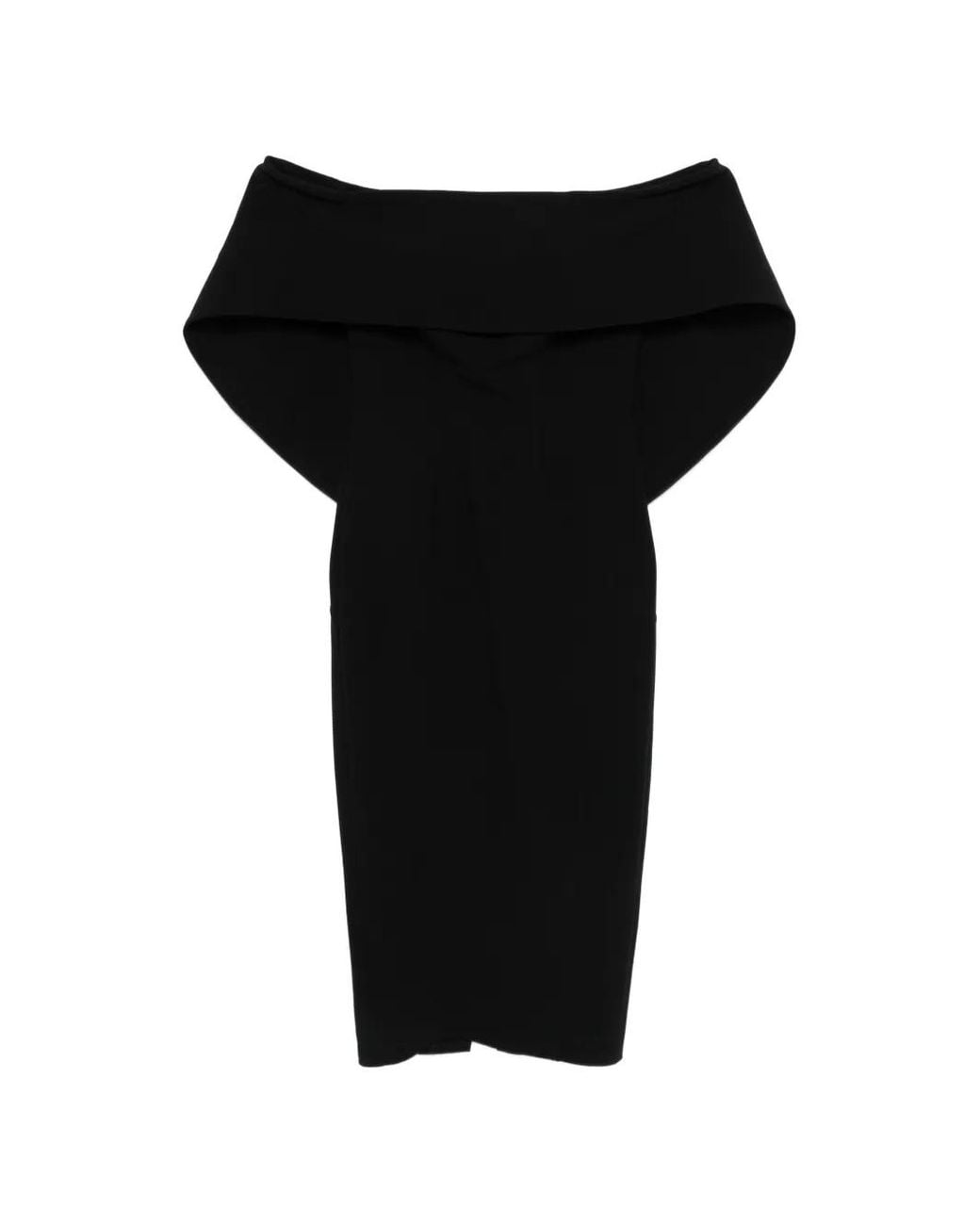 MITILIANE COUTURE Black Asymmetric-Bust Midi Dress