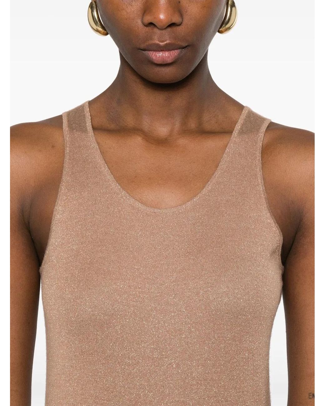 Brunello Cucinelli Lurex Top in het Natural