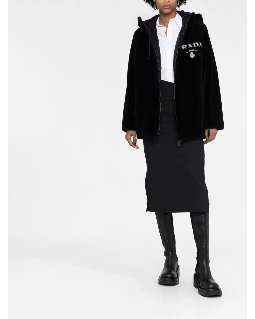 Prada Black Reversible Shearling Jacket