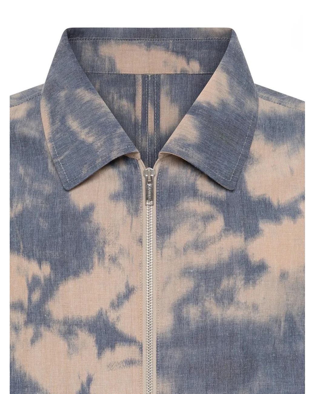Laneus White Tie-Dye Zip Jacket for men
