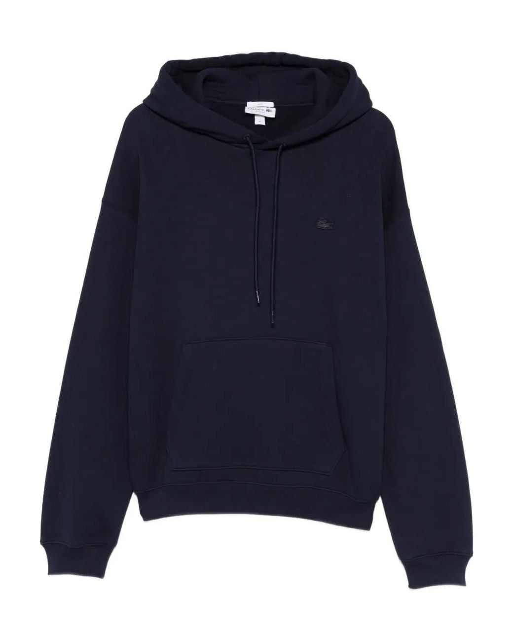 Lacoste Blue Logo-Patch Drawstring Hoodie
