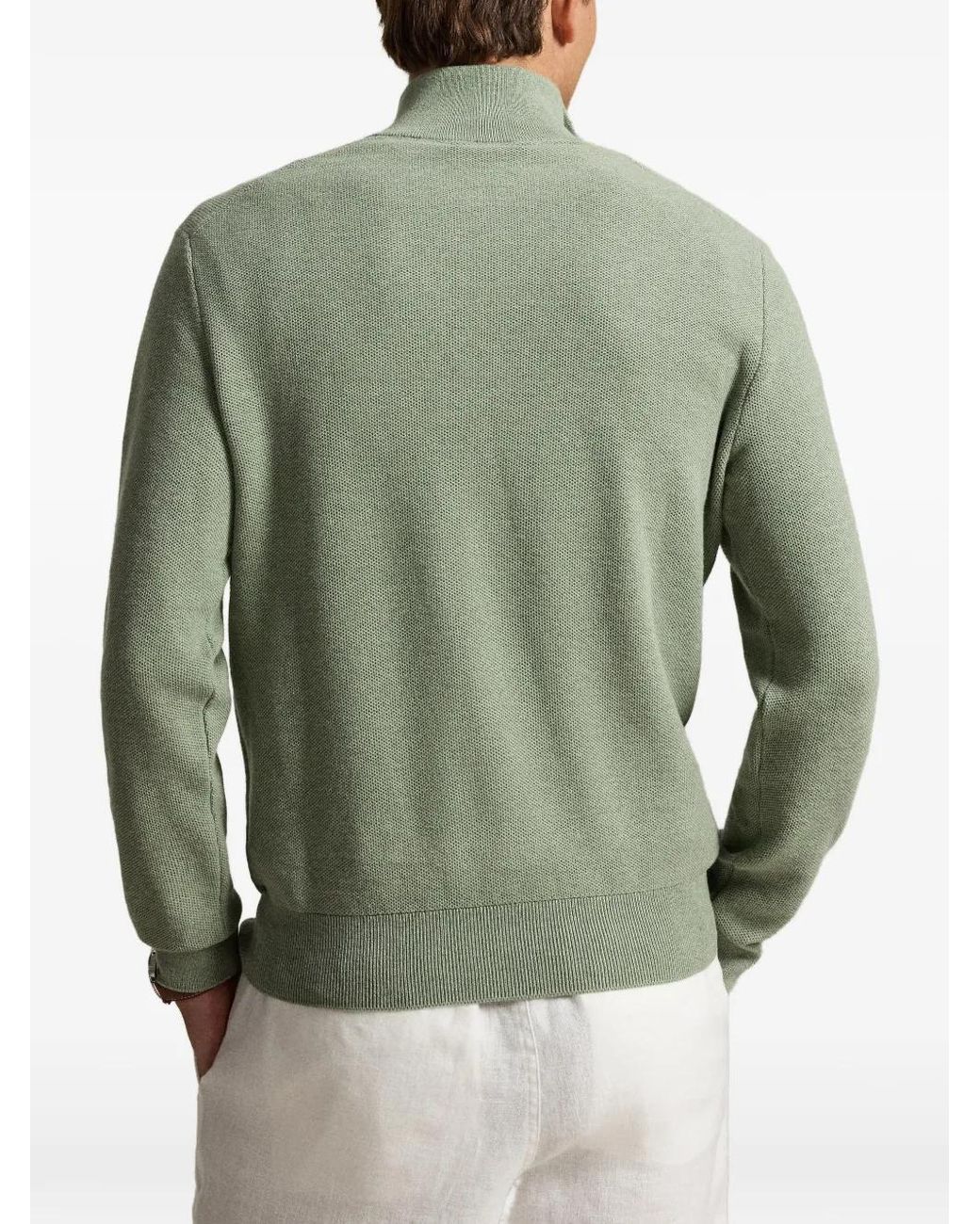 Polo Ralph Lauren Green Half-Zip Polo Shirt for men