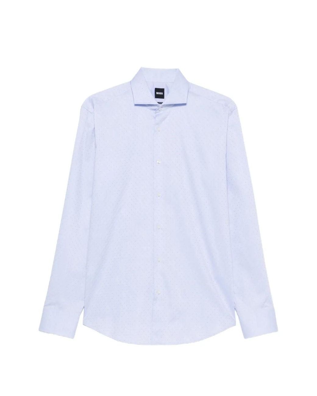 Boss White Micro-Pattern Long-Sleeve Shirt for men
