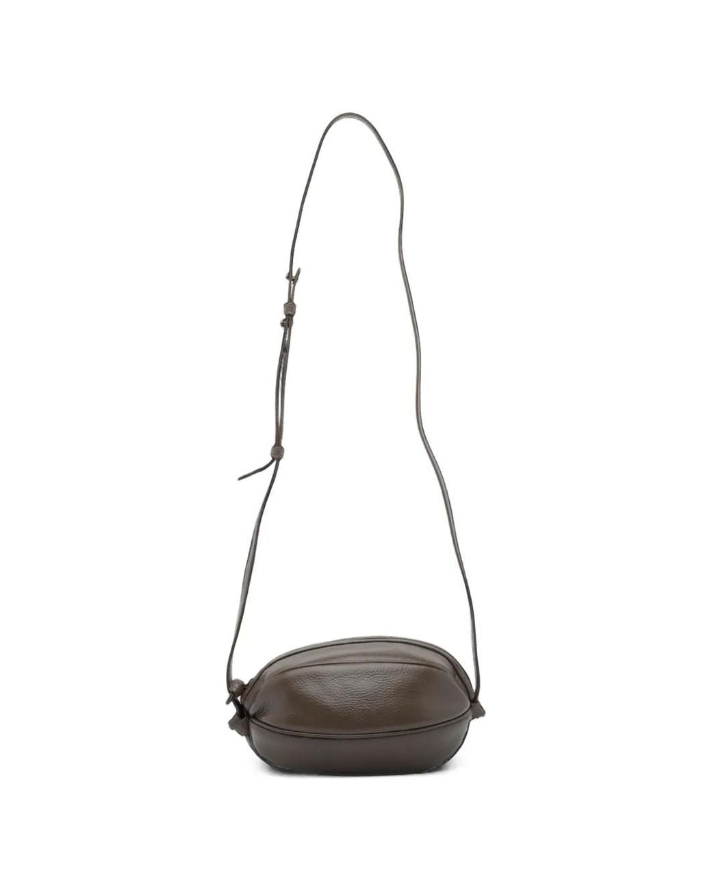 Hereu White Boya Distressed Leather Shoulder Bag