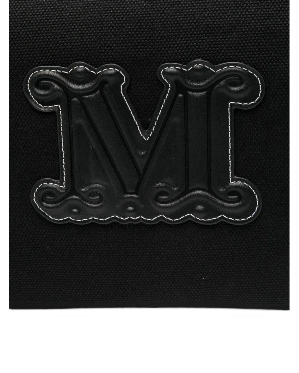 Max Mara Black Logo-Applique Shoulder Bag