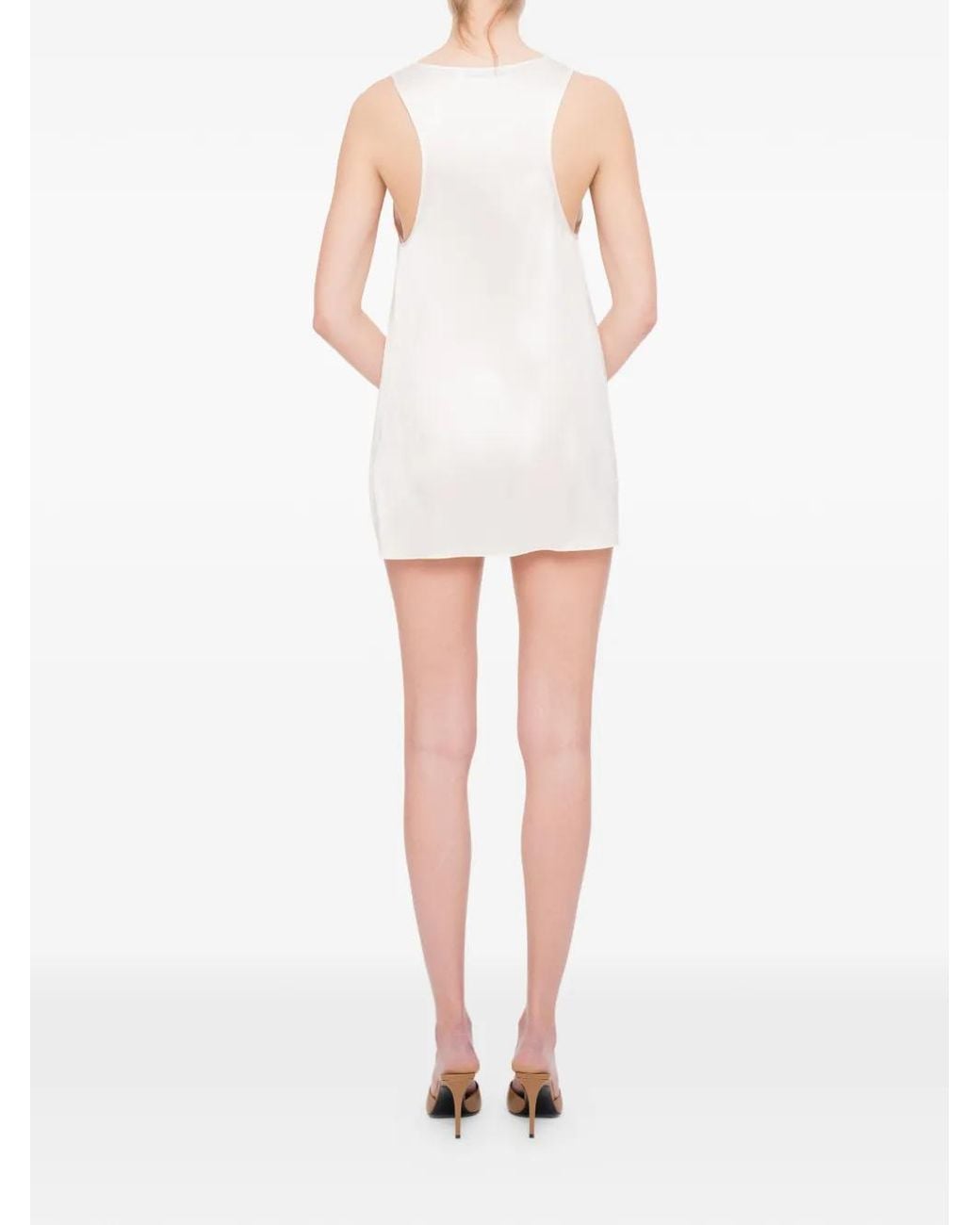 MEDEA Mouwloze Mini-Jurk Met Knoopsluiting in het White