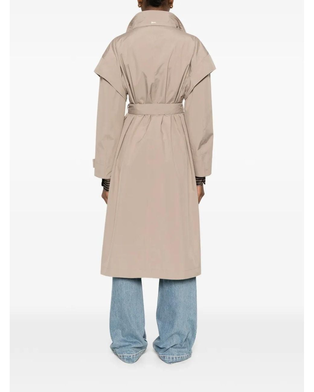 Herno Natural Double-Breasted Belted Coat