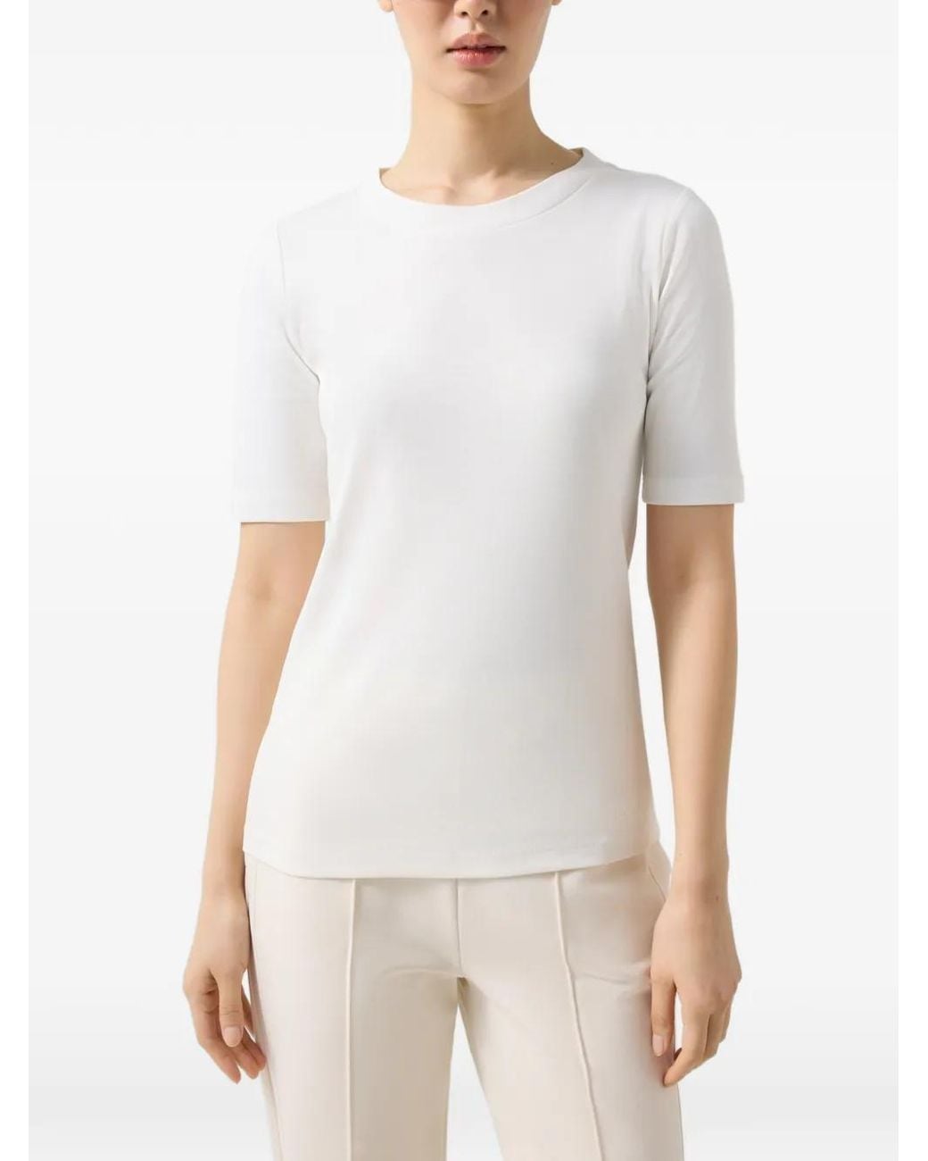 Bogner White Nikini Logo-Stitch T-Shirt