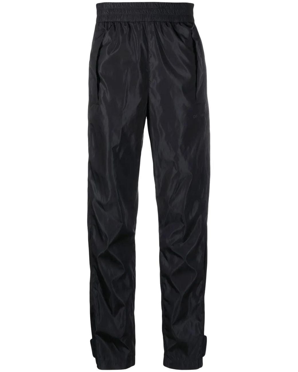 Off-White c/o Virgil Abloh Blue Logo-Print Elasticated Trousers
