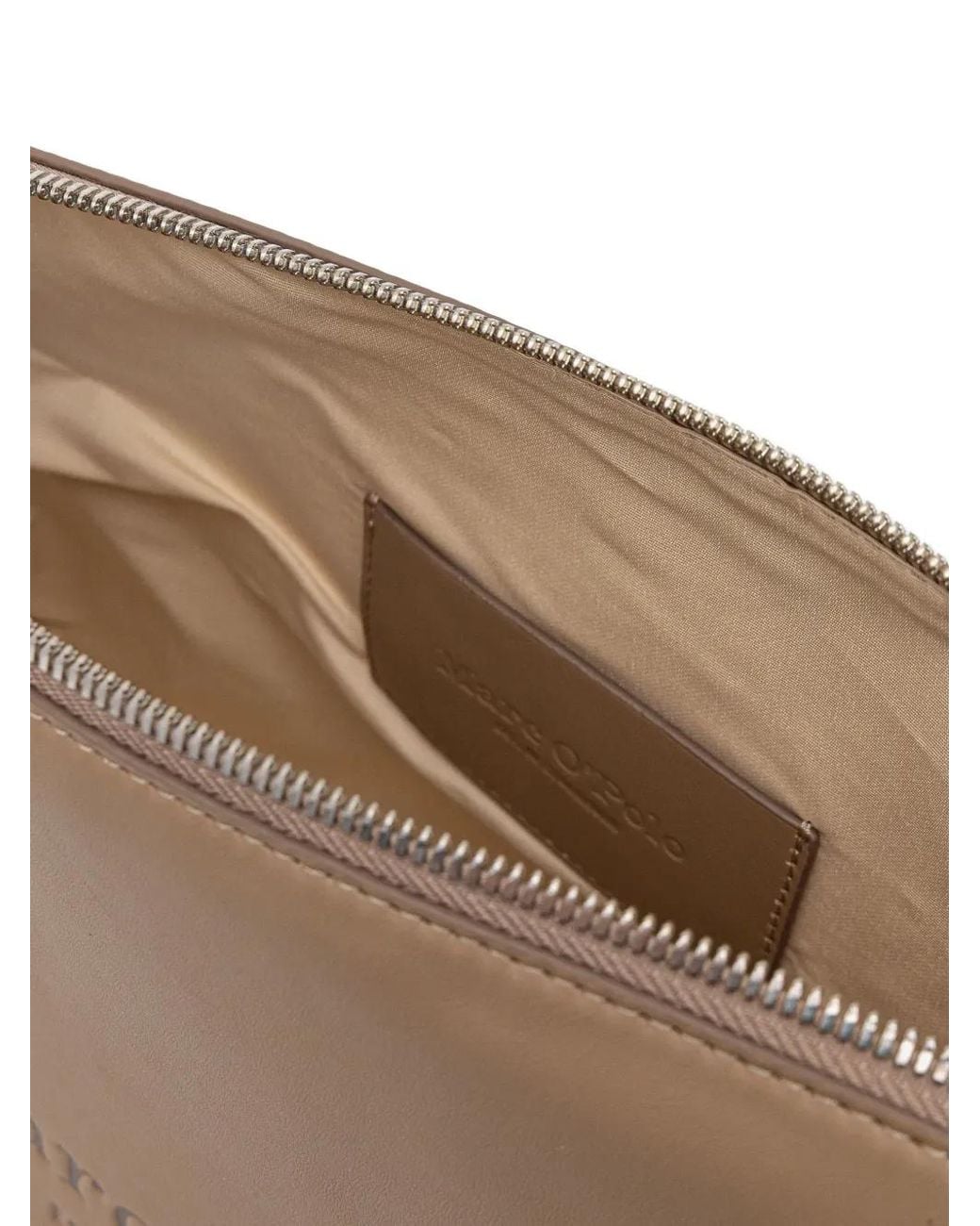 Marc O' Polo Brown Debossed-Logo Tote Bag