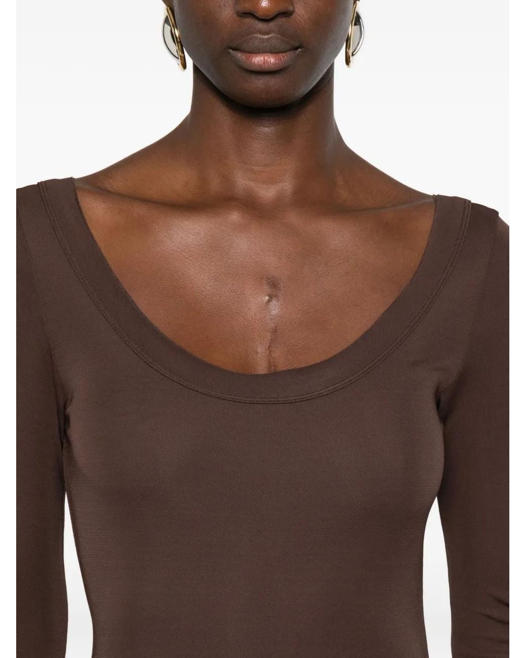 AYA MUSE Brown Long-Sleeved Dress