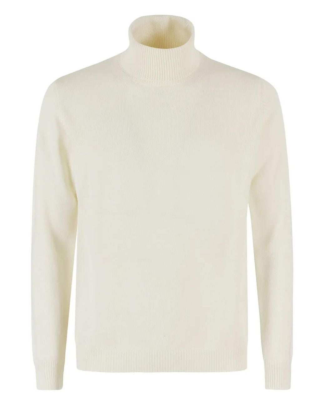 Roberto Collina White Turtleneck Merino Sweater for men