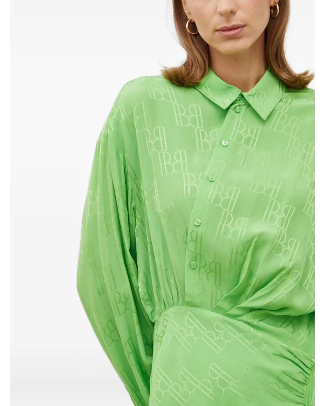 Herskind Green All-Over Pattern Mini Dress