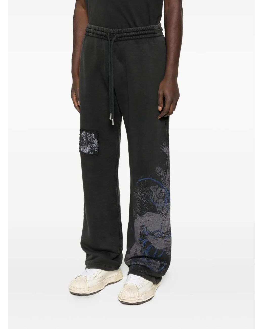 Off-White c/o Virgil Abloh Gray Graphic-Patch Trousers for men