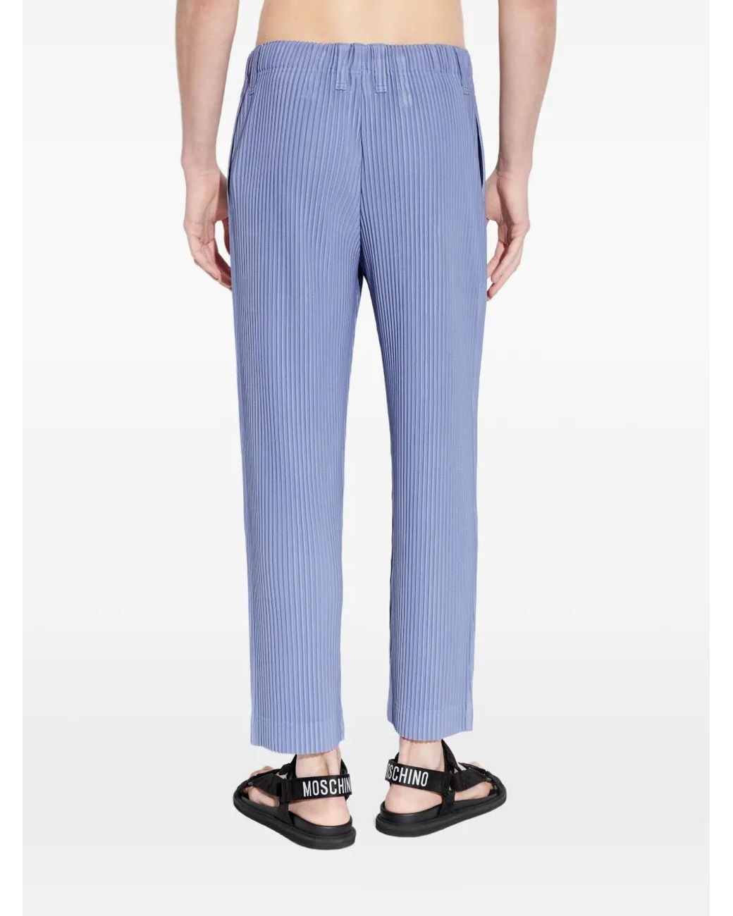 Homme Plissé Issey Miyake Blue Pleated Trousers for men