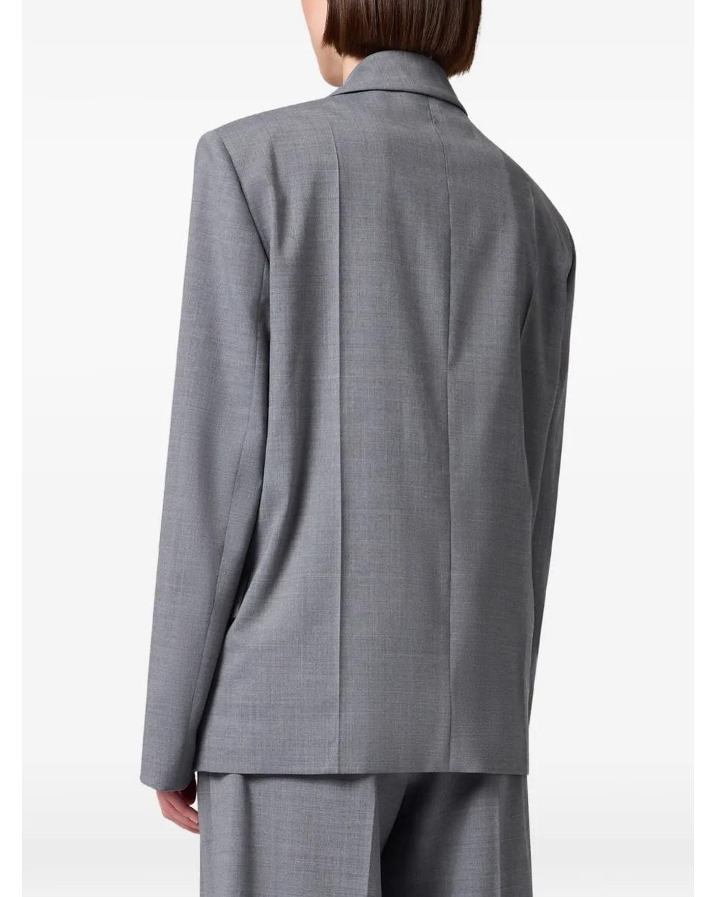 MSGM Gray Darted Single-Breasted Jacket