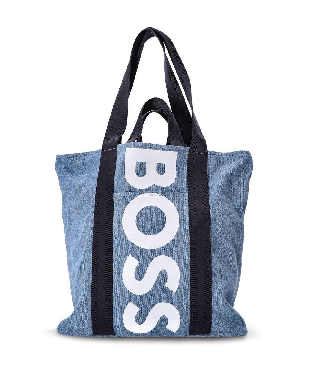 BOSS by HUGO BOSS Logo-print Denim Tote Bag in Blue | Lyst