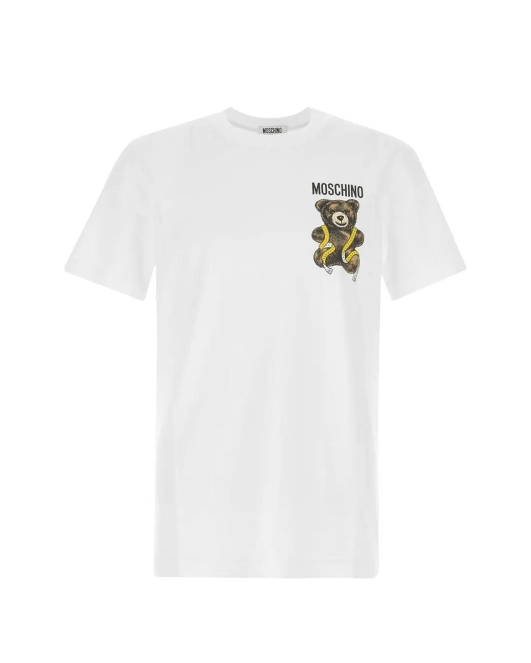 Moschino White Teddy Bear Logo-Print T-Shirt for men