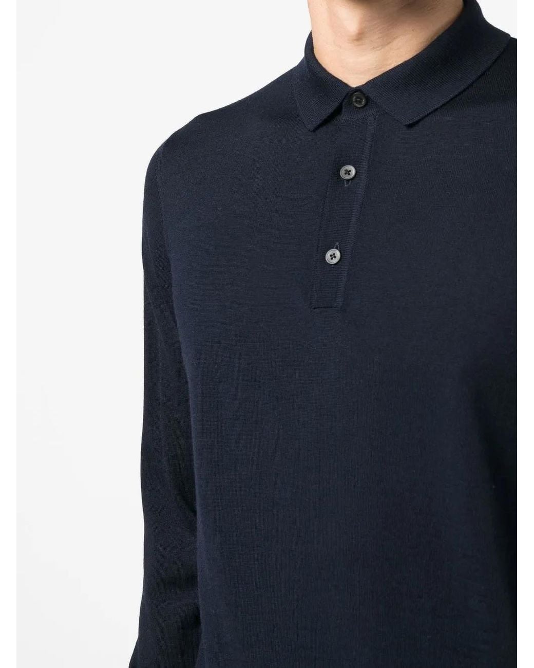 Boss Blue Long-Sleeve Polo Shirt for men