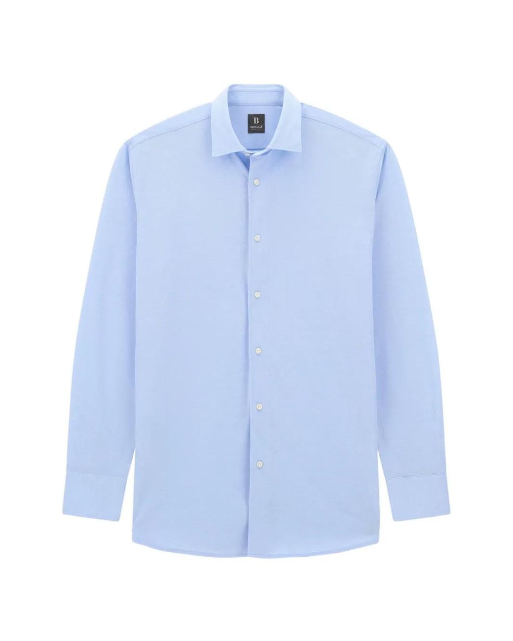 Boggi Blue Polo Shirt Mouliné Cotton Regular-Fit for men