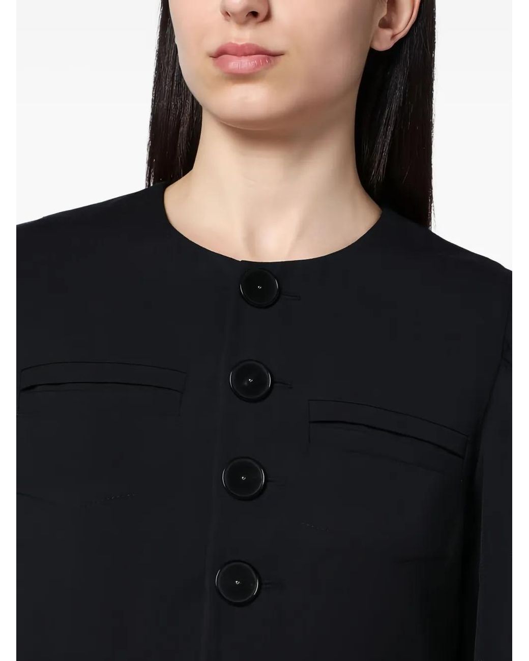 NAMACHEKO Black Collarless Jacket