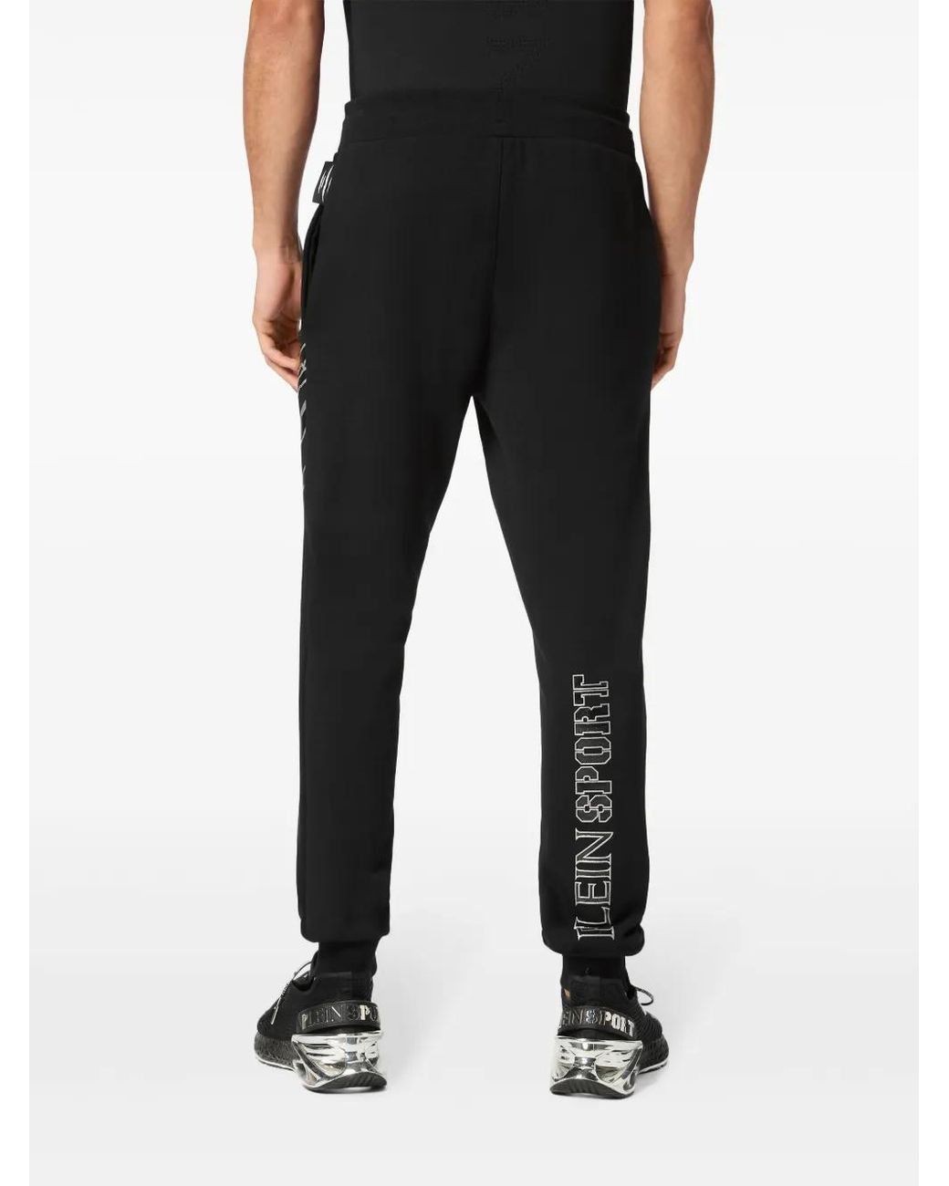 Philipp Plein Black Graphic-Print Track Pants for men