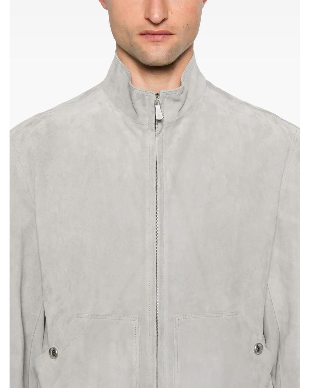 Eleventy Gray Suede Jacket for men