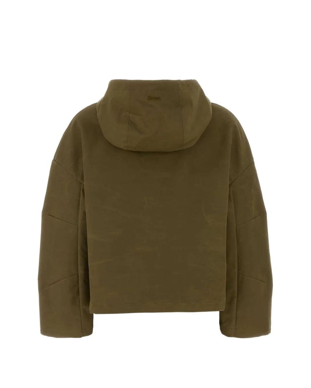Herno Green Hooded Flap-Pocket Oversized Jacket