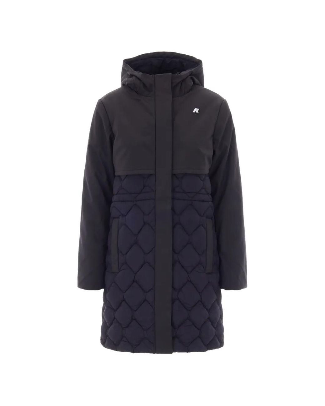 K-Way Blue Quilted Hooded Jacket