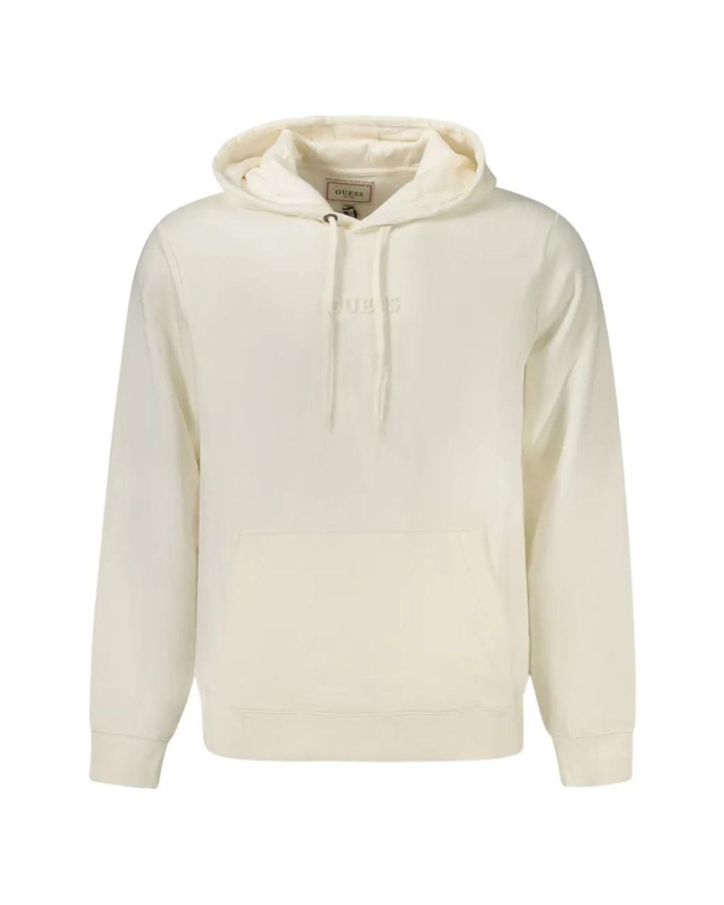 Guess White Hoodie À Détail De Logo for men