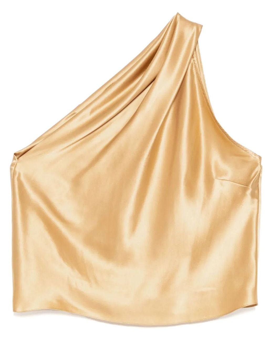 Michelle Mason Natural Asymmetrical Halter Neck Top