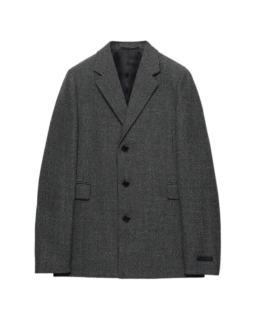 Prada Gray Veste En Laine À Simple Boutonnage for men