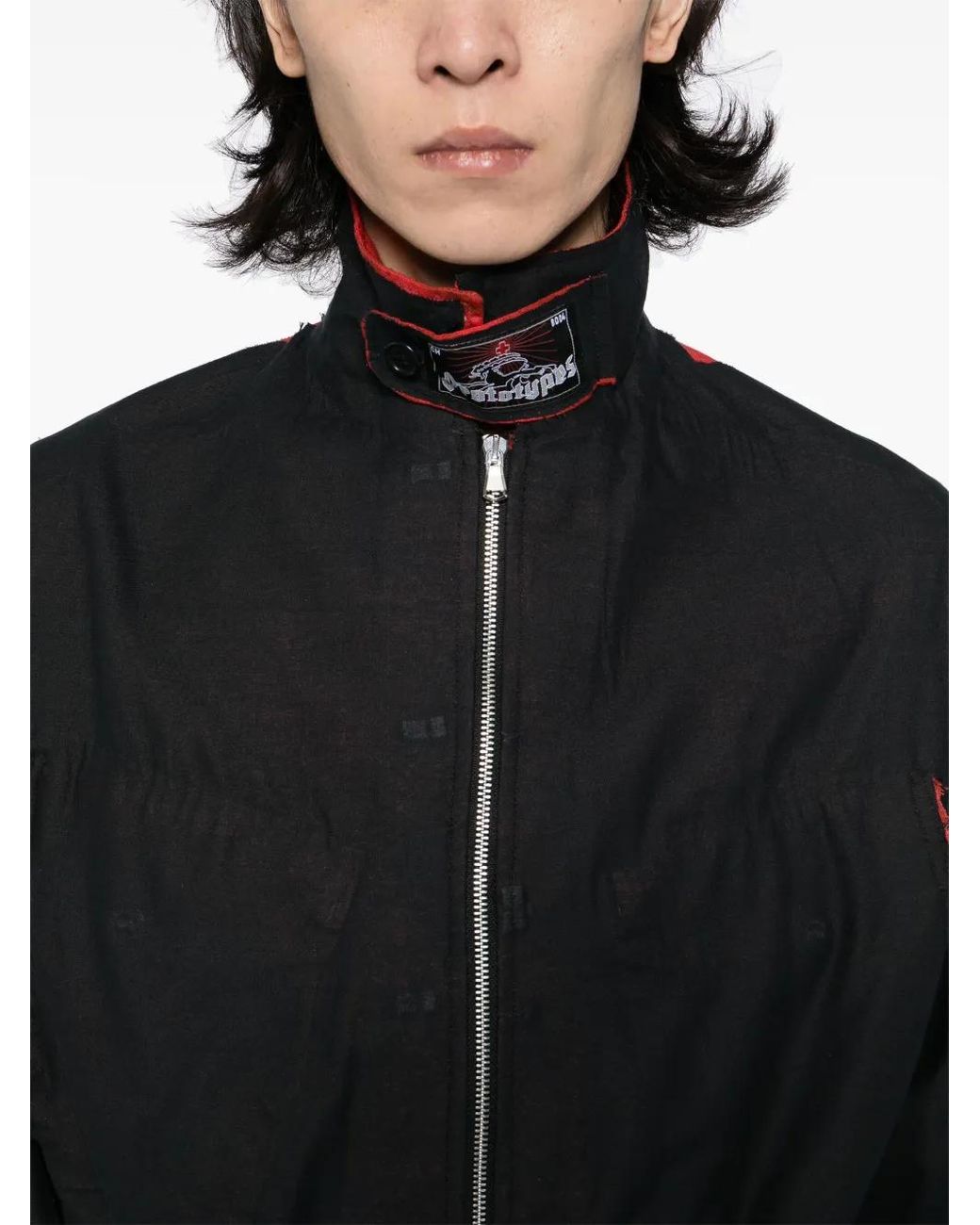 PROTOTYPES Black Distressed Jacket for men