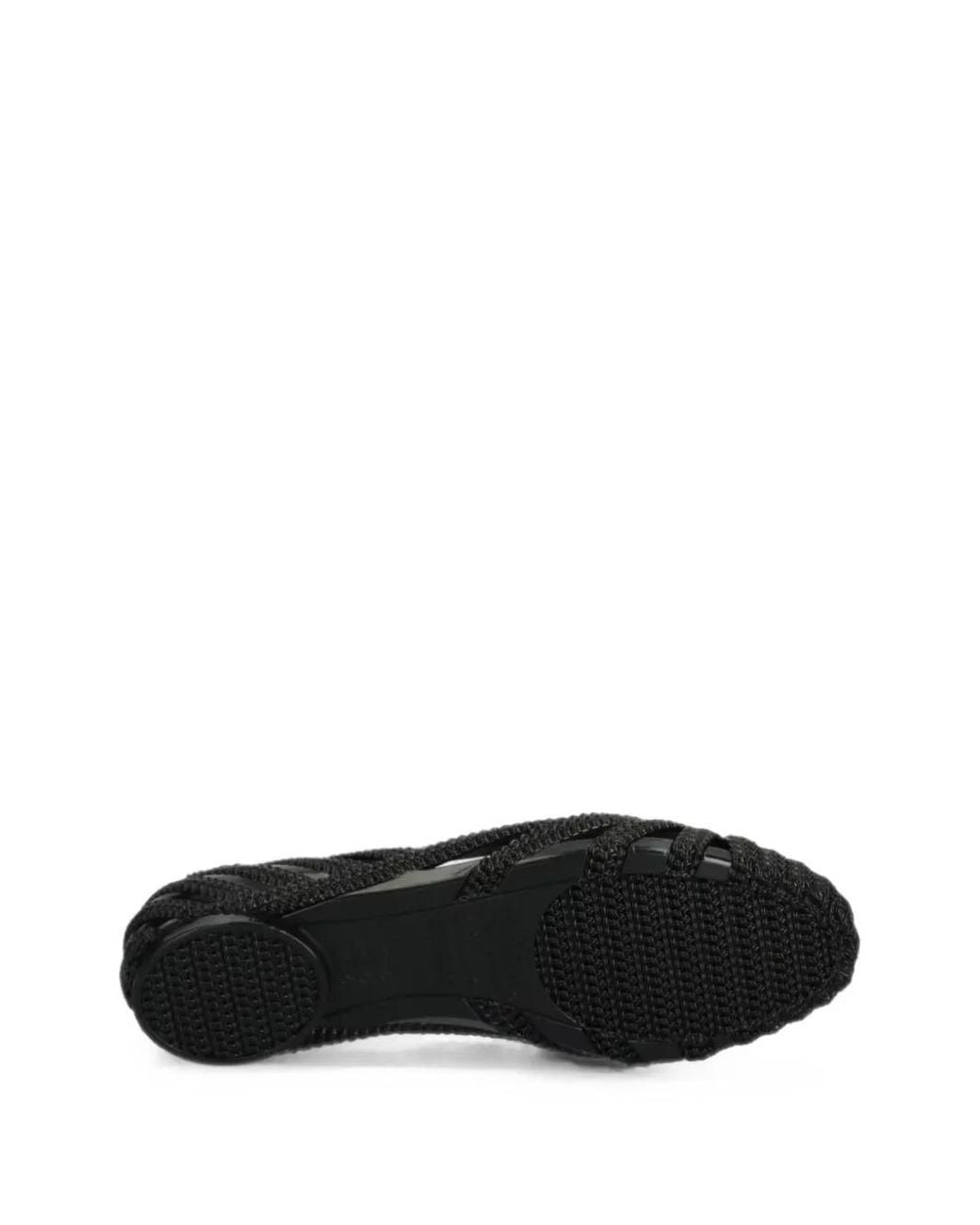 Melissa Black Woven-Effect Ballet Flats