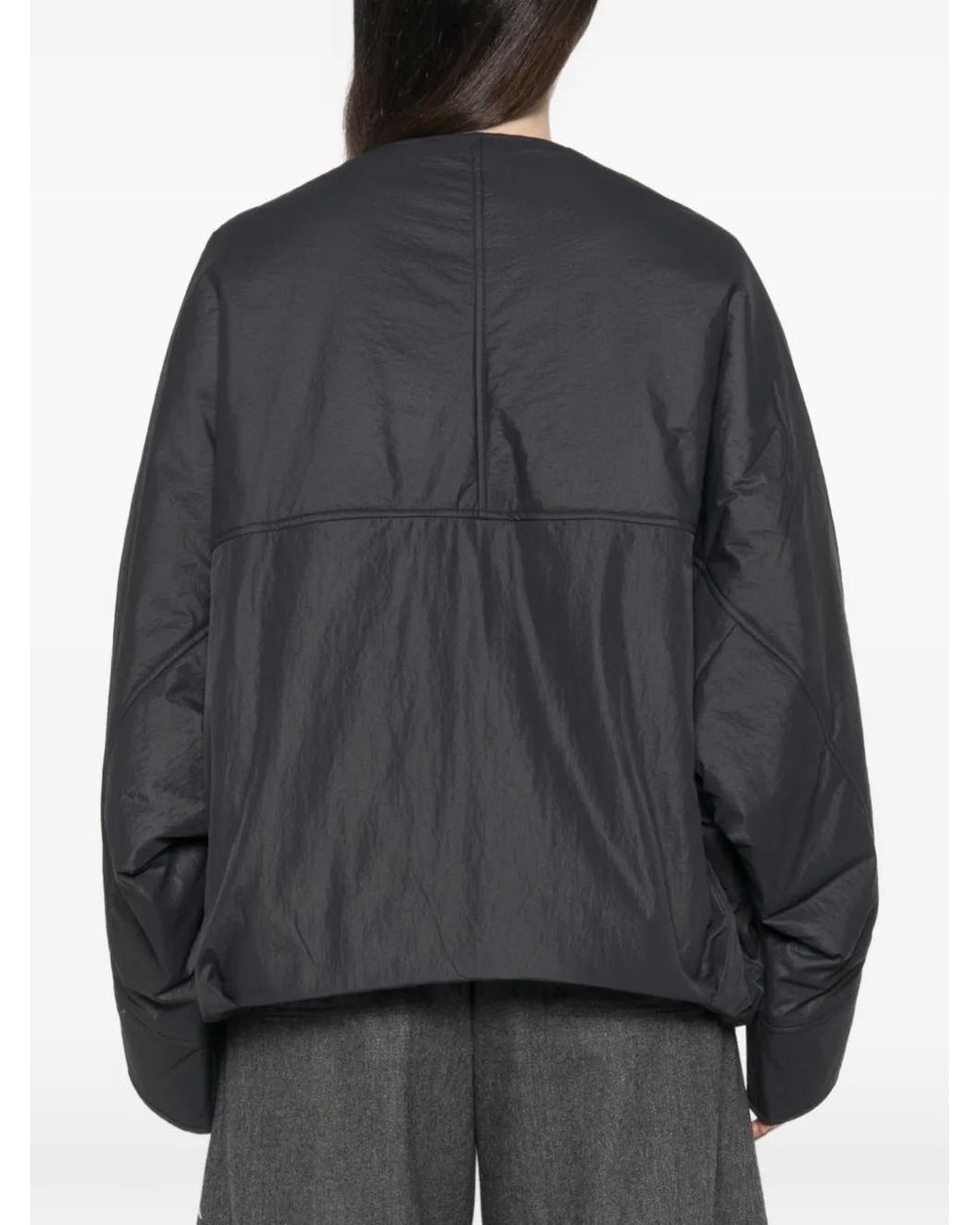 Christian Wijnants Black Jelana Zip-Up Collarless Jacket