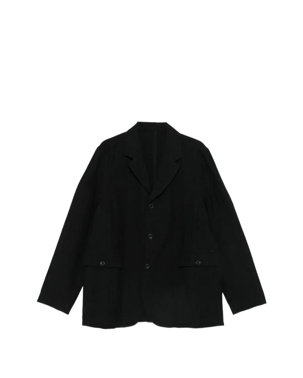 Casey Casey Black Button-Front Notch-Lapel Jacket for men