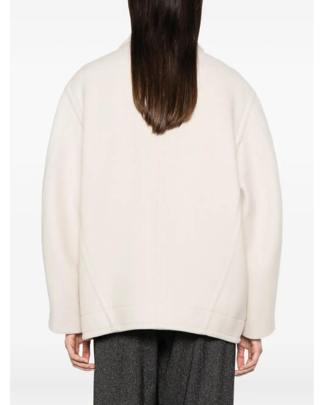 Semicouture White Button-Fastening Oversized Coat