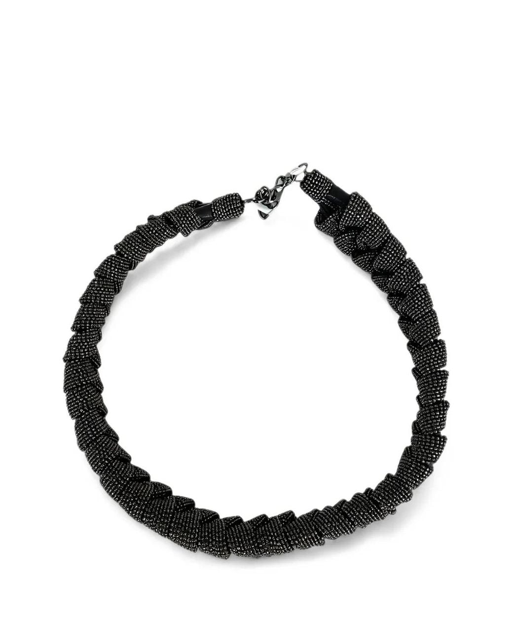 Brunello Cucinelli Black Monili Twisted Necklace
