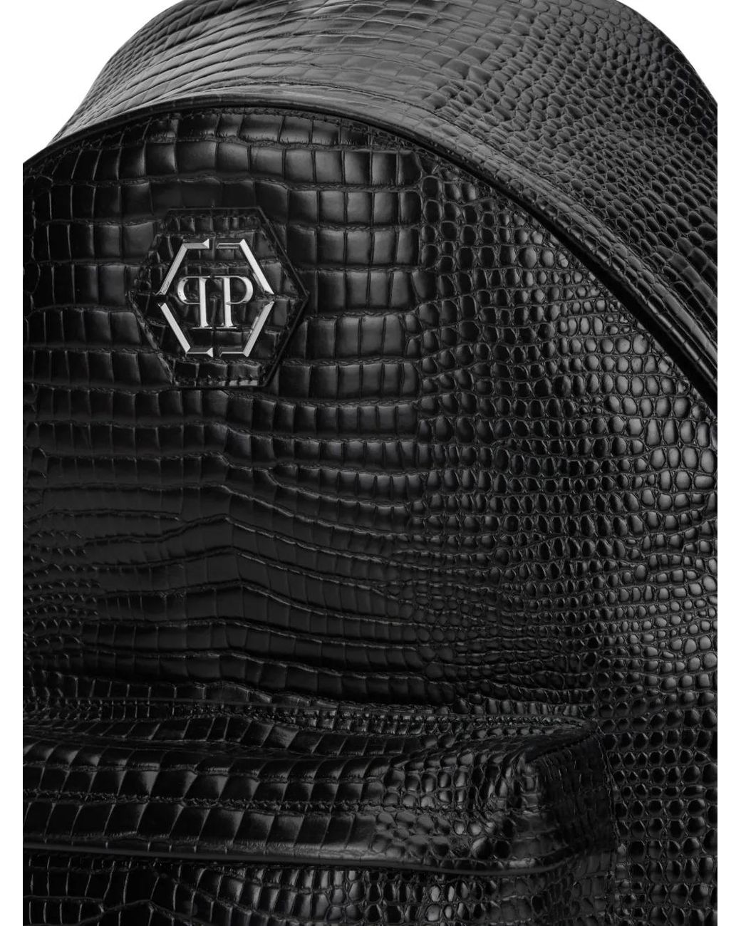 メンズ Philipp Plein レザーバックパック Black