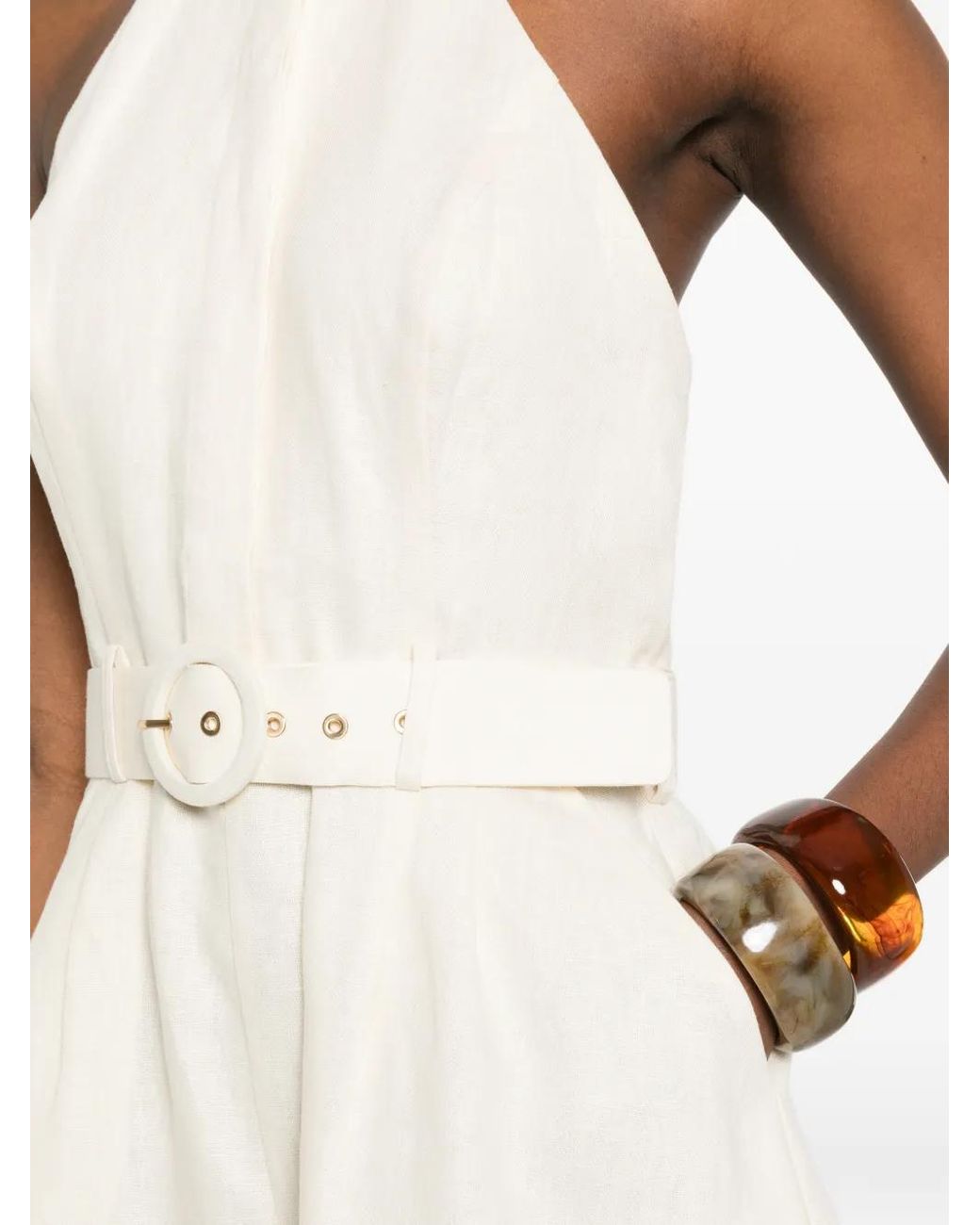 Zimmermann White Belted Collar Playsuit