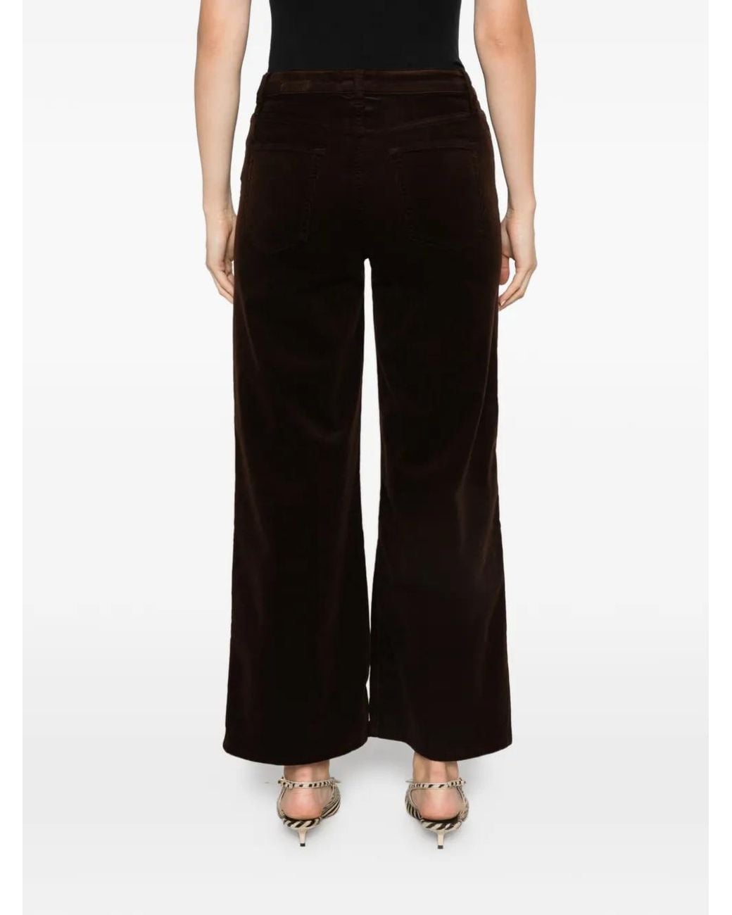 FRAME Black The Swing Corduroy Belt-Loop Trousers