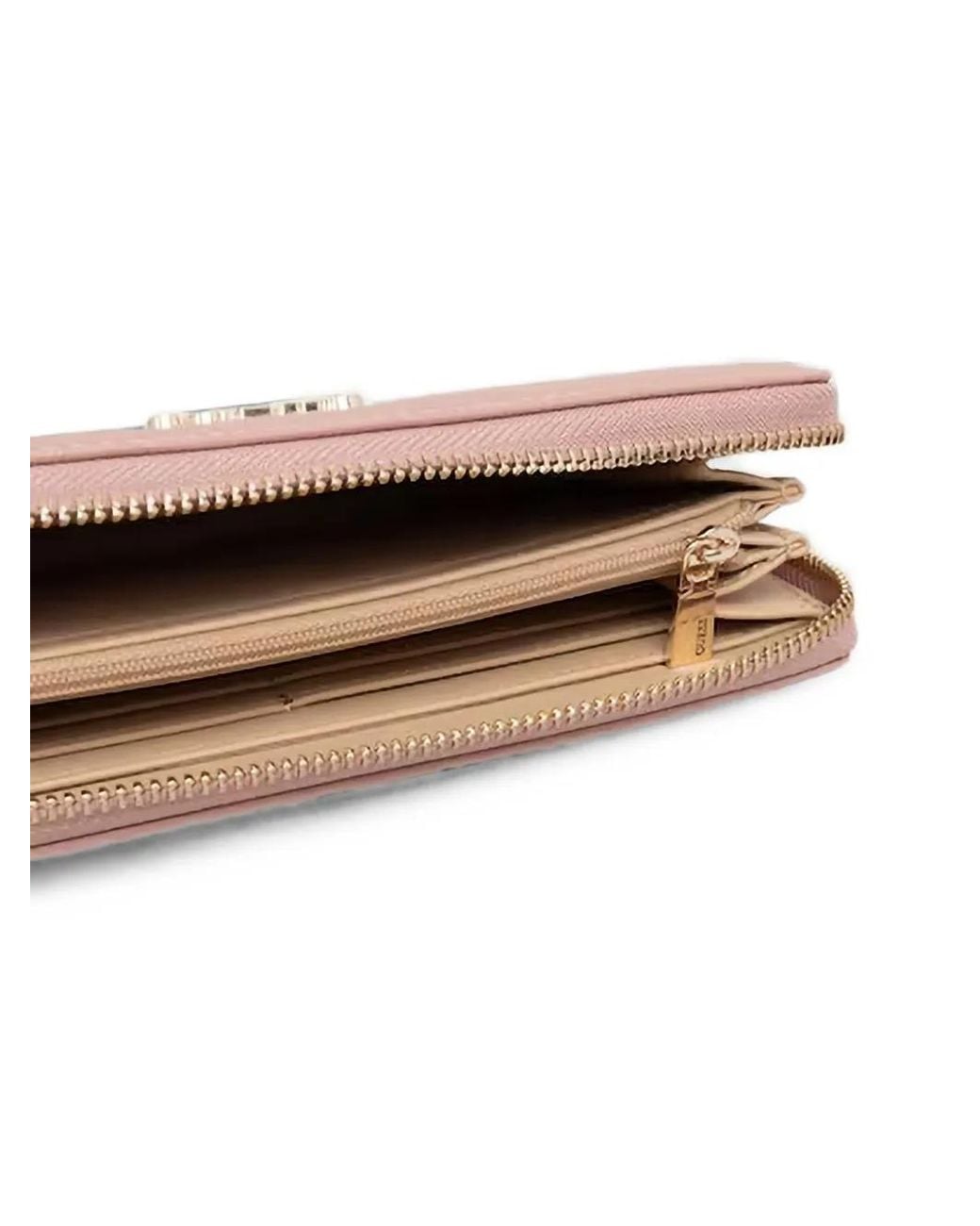 Guess Pink Amorette Logo-Plaque Zip-Around Wallet