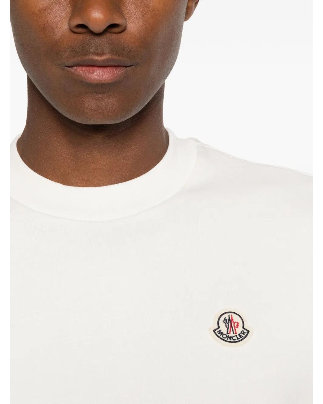 Moncler White Logo-Patch Sweatshirt for men
