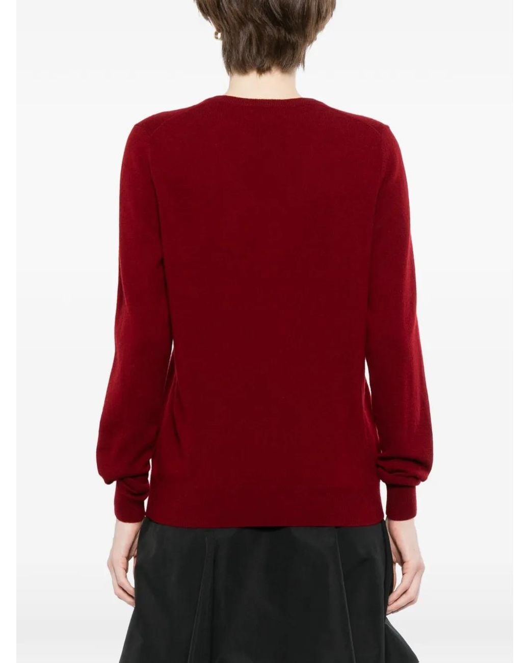 N.Peal Cashmere Red Phoebe V-Neck Top