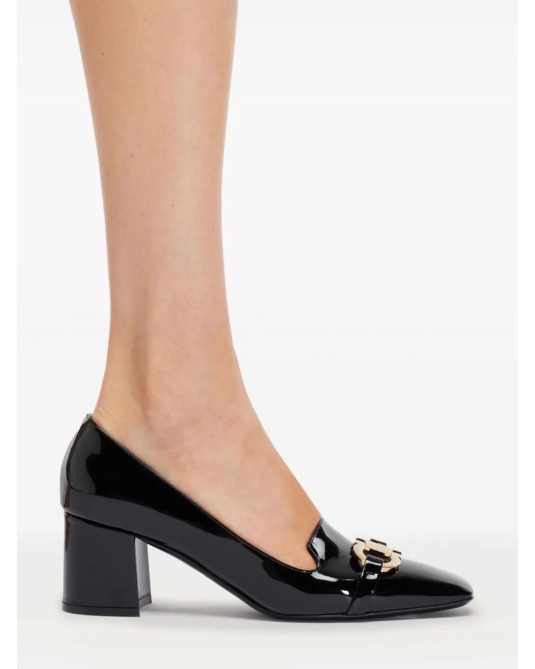 Ferragamo Black Patent Lambskin Pumps