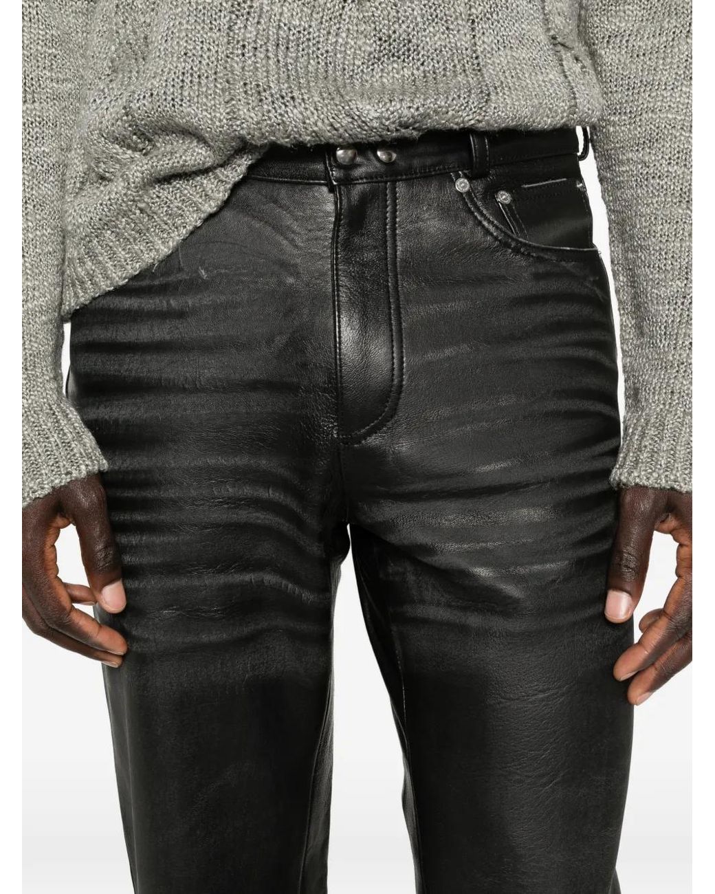 Our Legacy Gray Pantalon Carlson Cut En Cuir for men