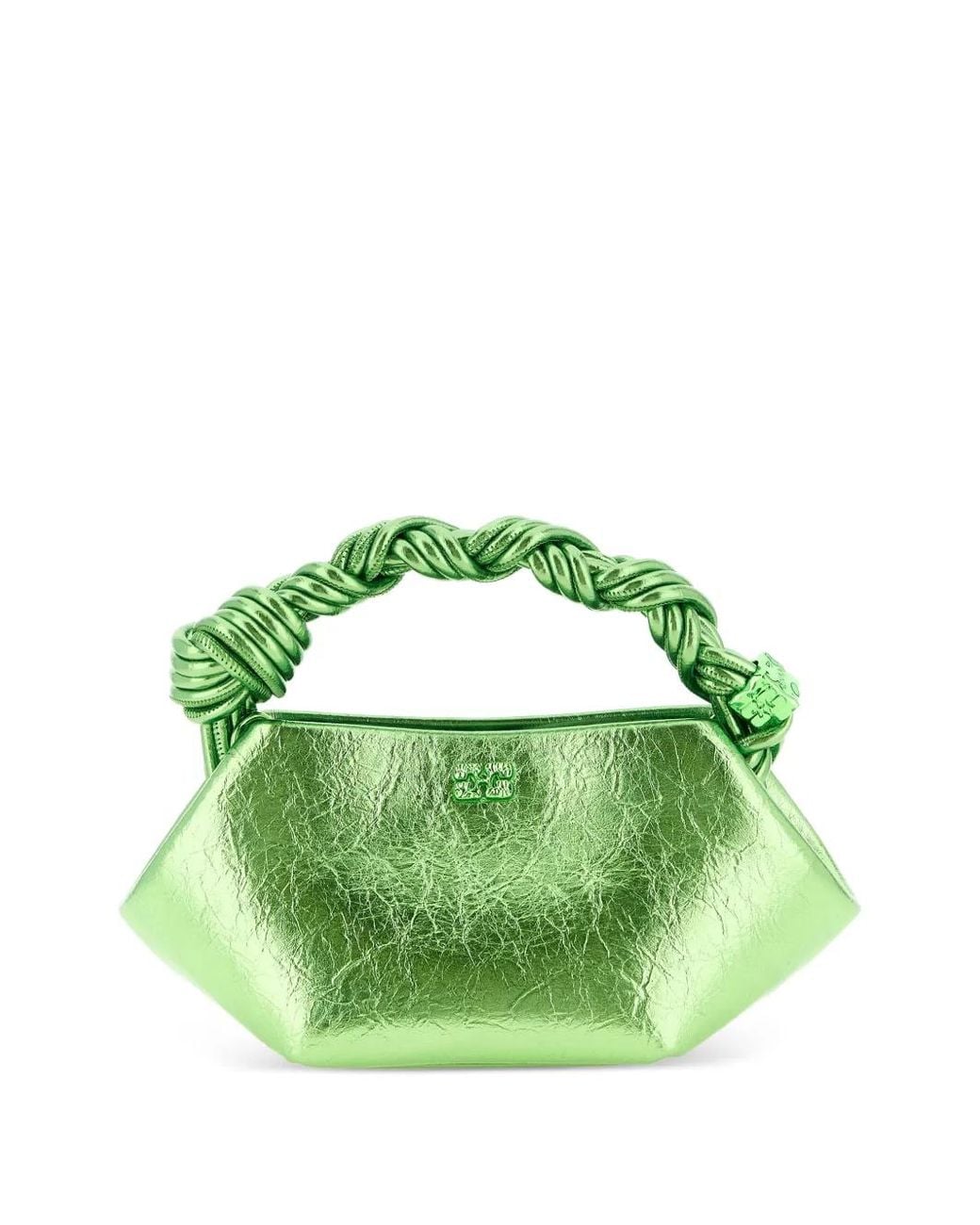 Ganni Green Metallic Mini Bou Bag