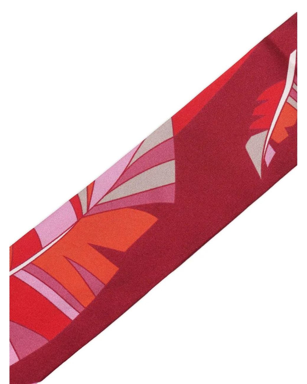 Lancel Red Arabesque Silk Headband
