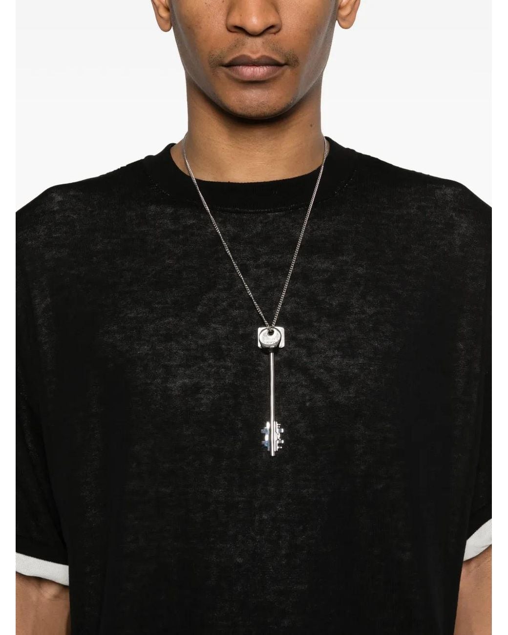 Isabel Benenato Black Short-Sleeve Crew-Neck Sweater for men