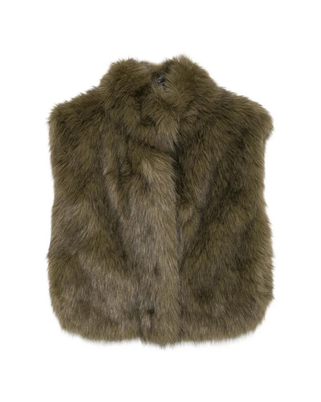 Patrizia Pepe Green Faux-Fur Vest
